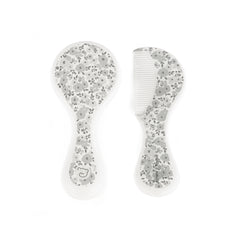 Spazzola e Pettine Fiori Grigio