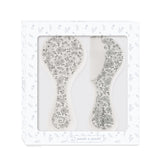 Spazzola e Pettine Fiori Grigio