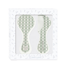 Spazzola e Pettine Vichy Verde